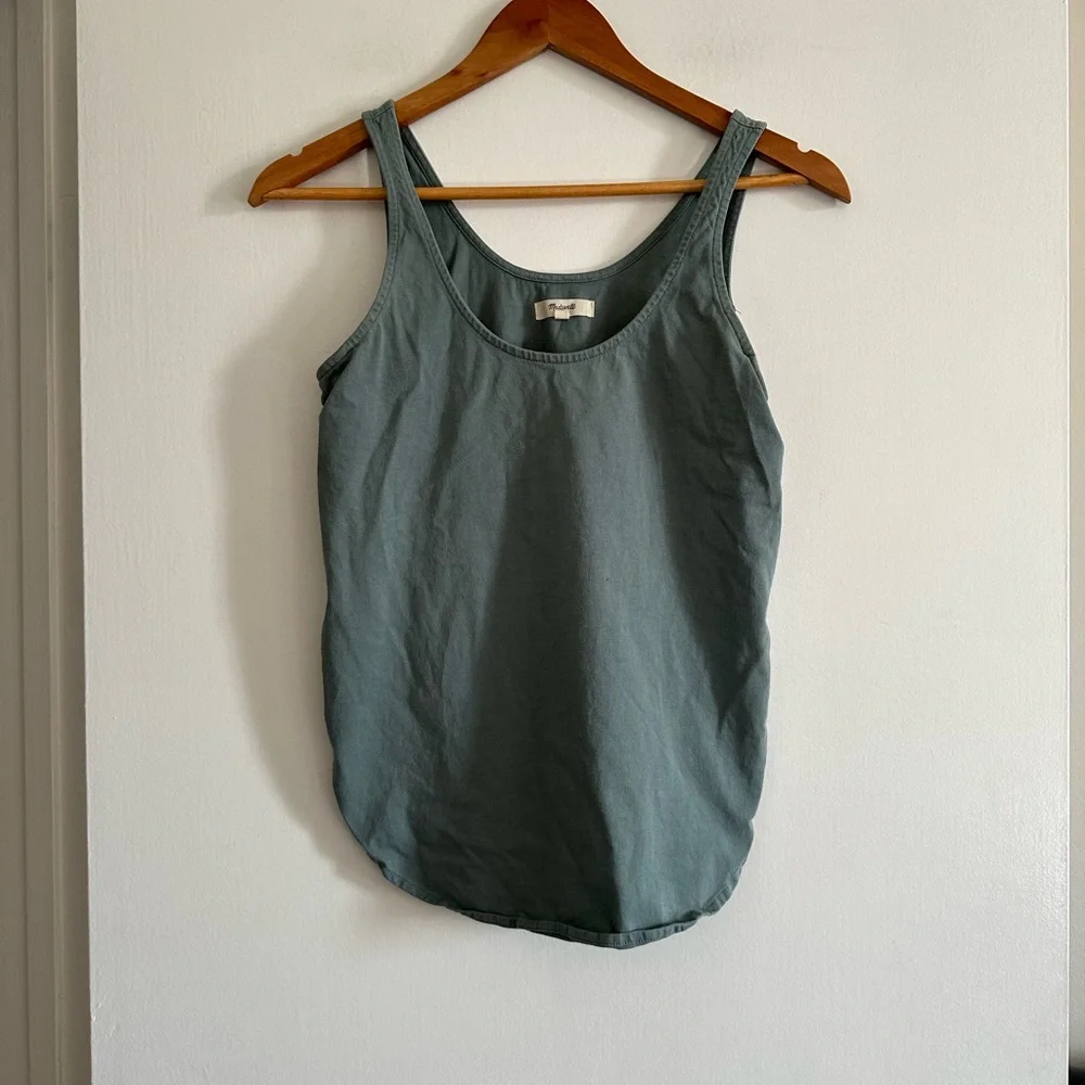 Madewell Teal Strum Side Slit Classic Tank Top Size XS EUC - Picture 3 of 7